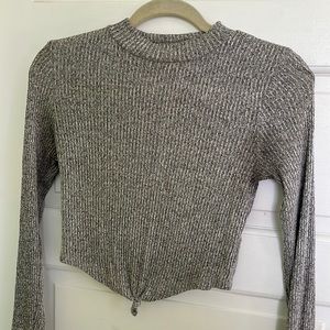 Charlotte Russe Gray Crop Top - Size Small